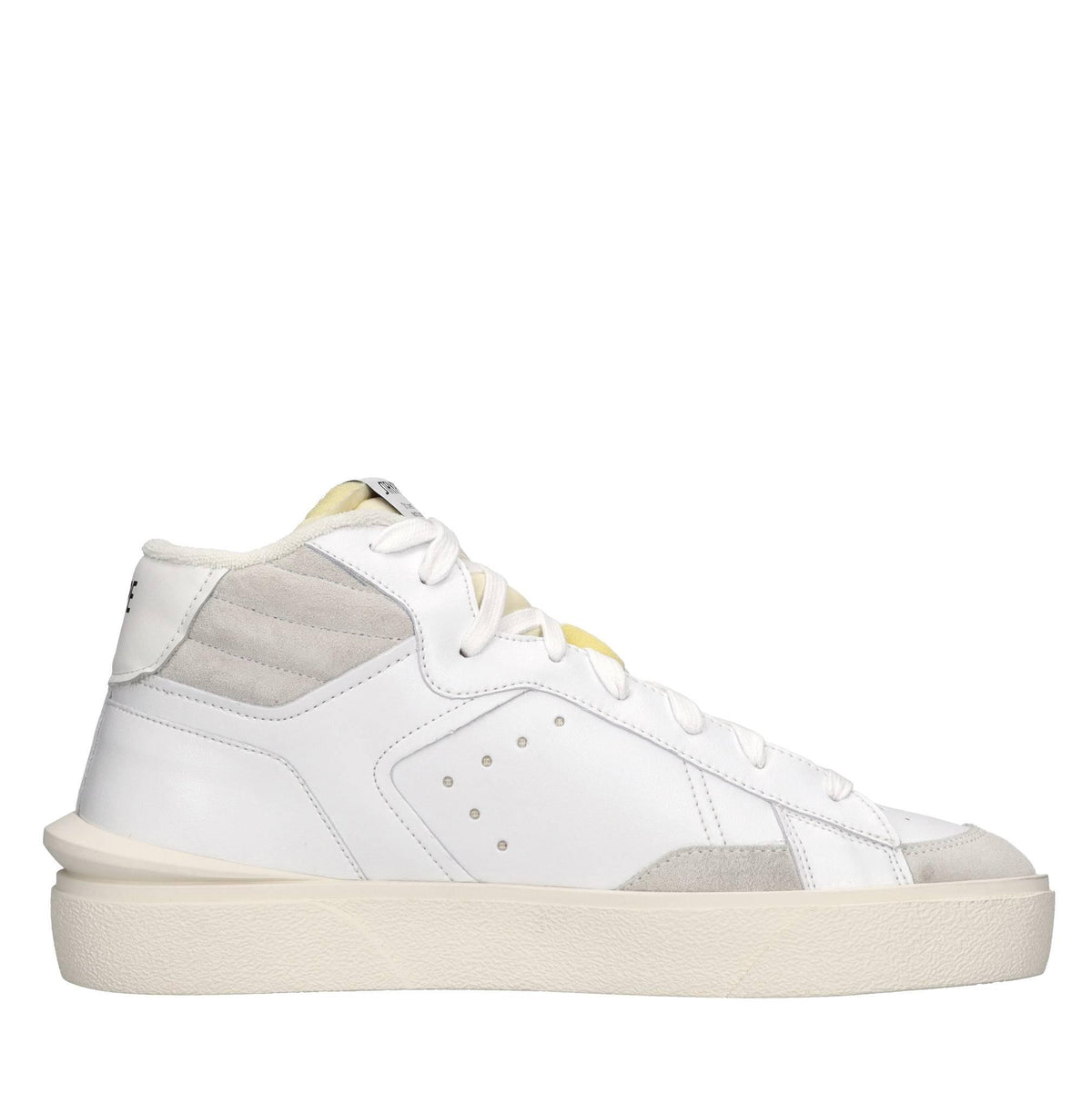 Sneakers in pelle e tessuto 