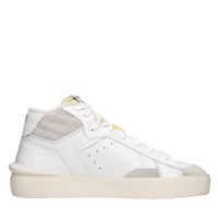 Sneakers in pelle e tessuto 