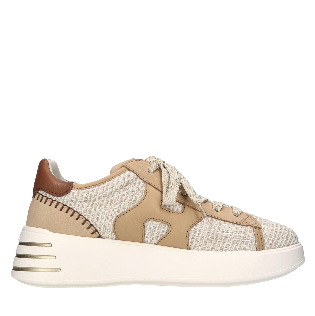 Sneakers in pelle e tessuto 
