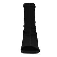 Tronchetti open-toe in denim elasticizzato 