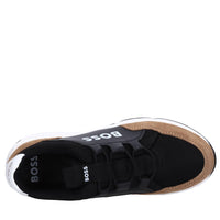 Sneakers in pelle e tessuto 