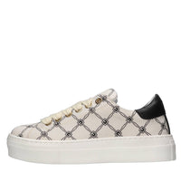 Sneakers in pelle e tessuto 