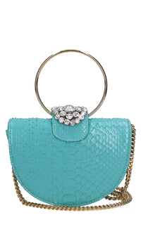 Borsa mini brigitte python in pelle 