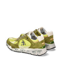 Sneakers in pelle scamosciata, tessuto e inserti in pelle 