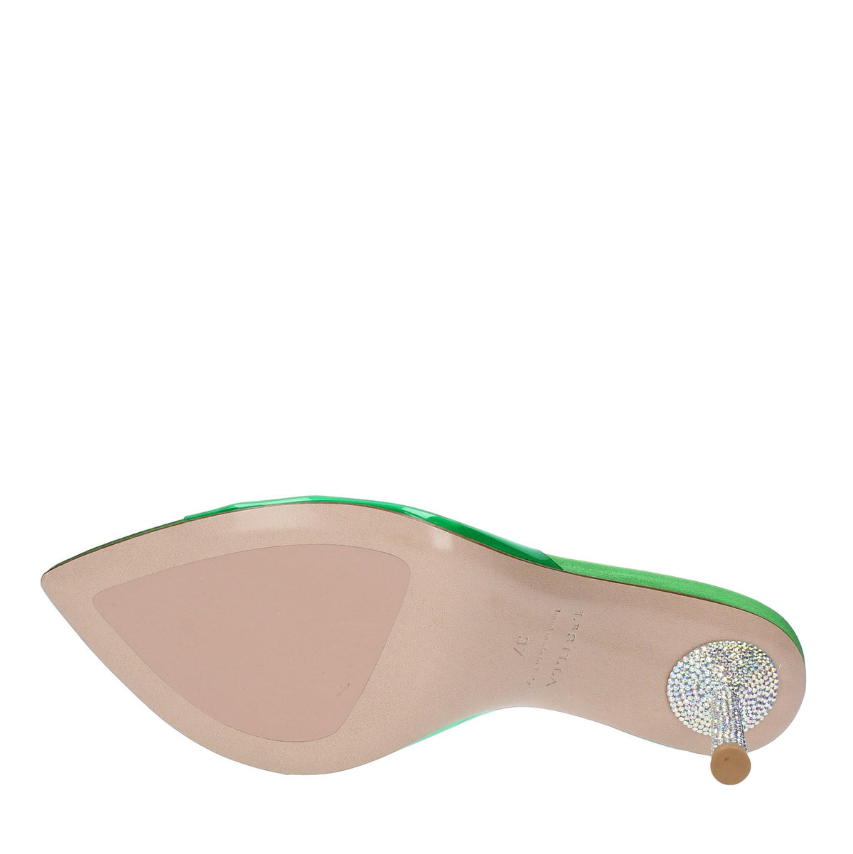 Mules in pelle e PVC. 