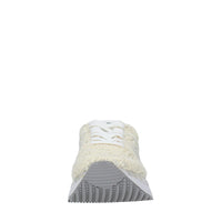 Sneakers in pelle e tessuto 