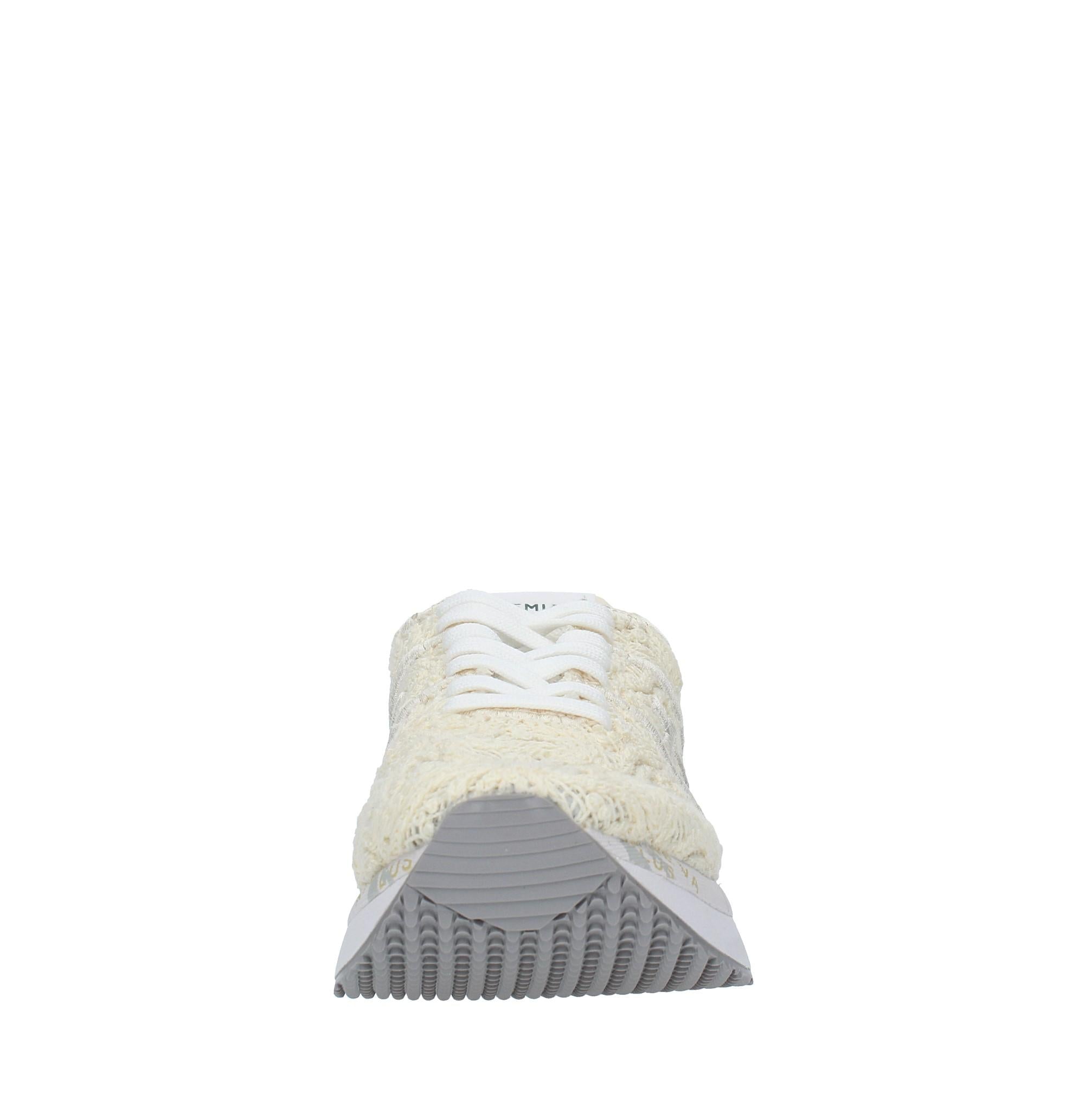 Sneakers in pelle e tessuto 