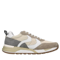 Sneakers in pelle e tessuto 