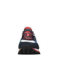 Sneakers in pelle e tessuto 