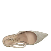 Décolleté slingback in tessuto microglitter 