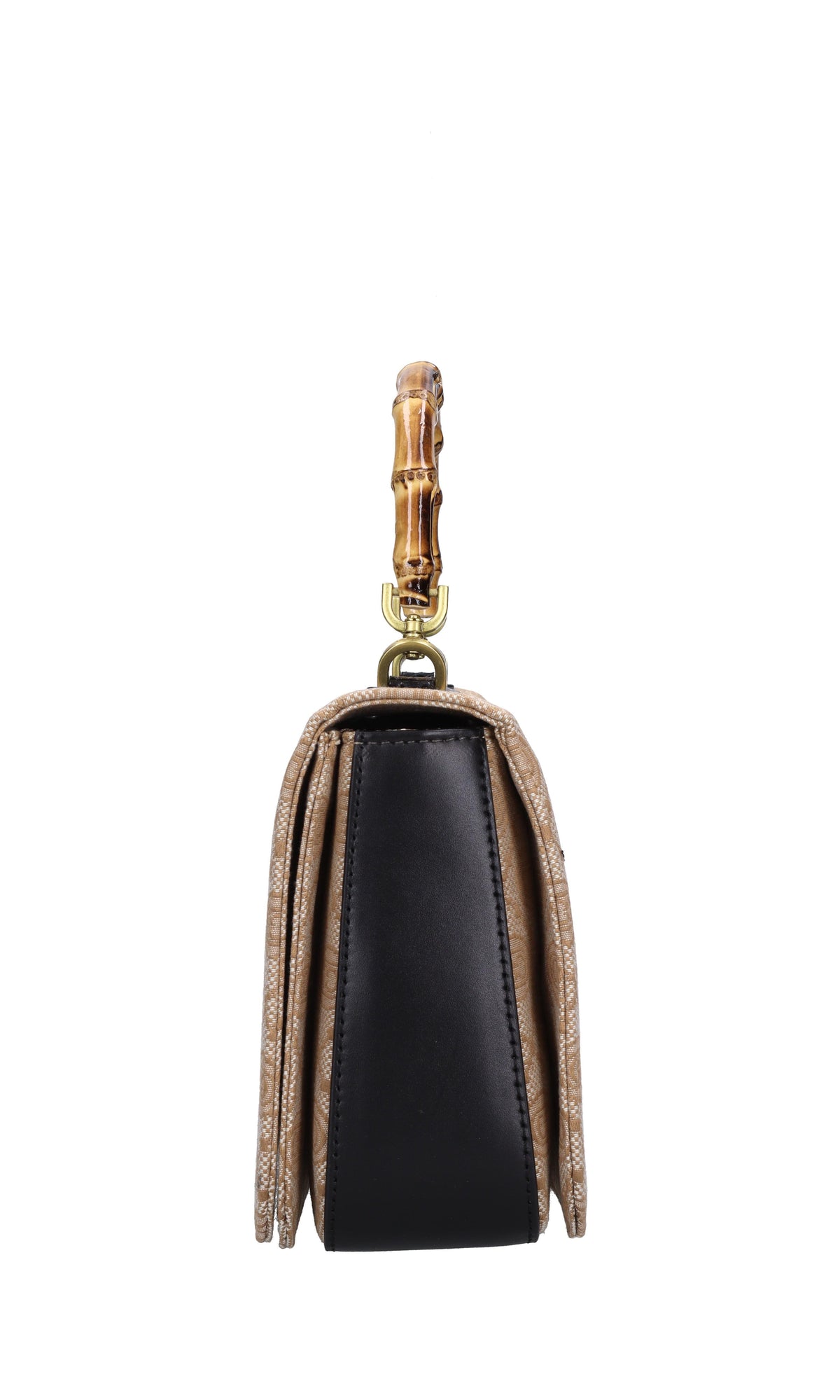 Borsa Monogram med. in pelle e tessuto 