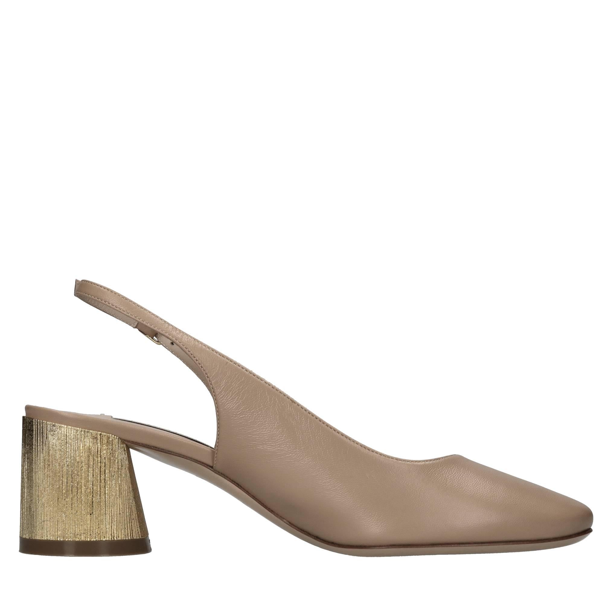 Décolleté slingback in pelle 