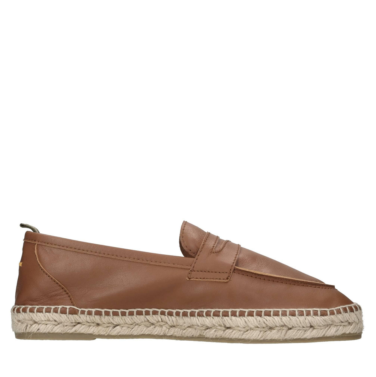 Mocassini espadrillas Nacho in pelle e rafia 