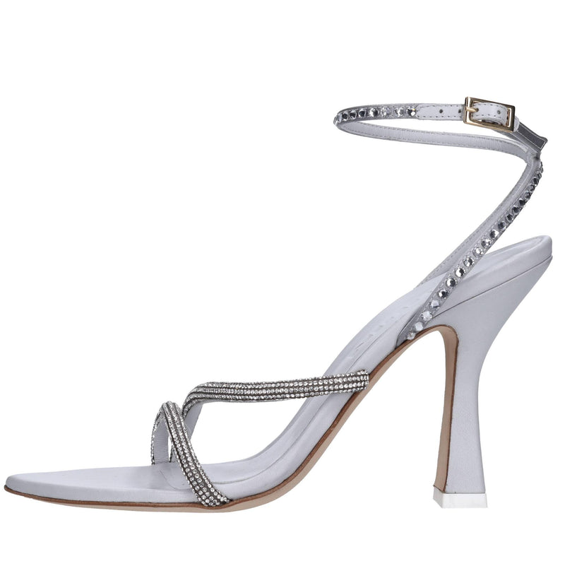 Sandali in pelle cristalli e strass 