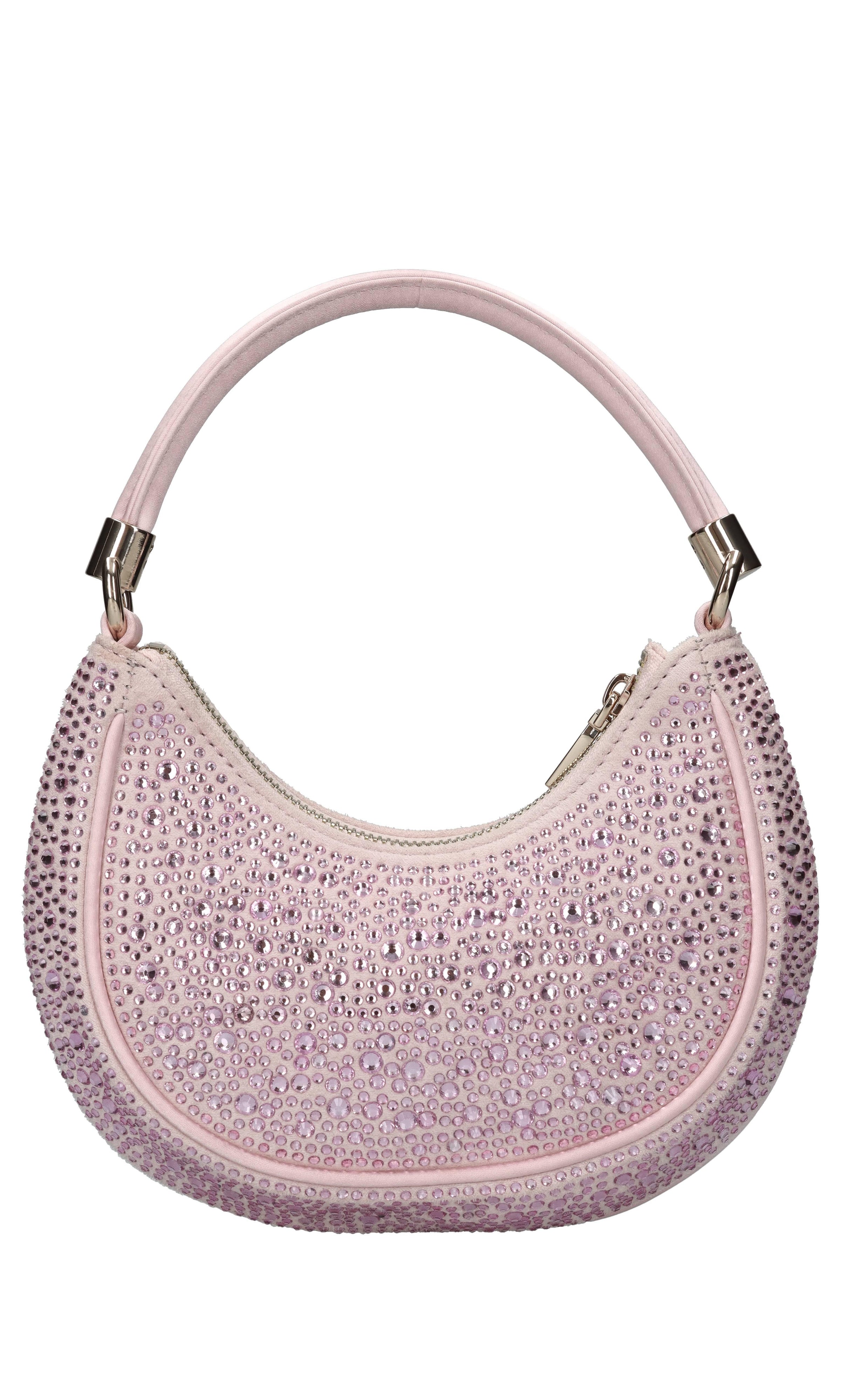 Borsa in ecocamoscio,raso e strass 