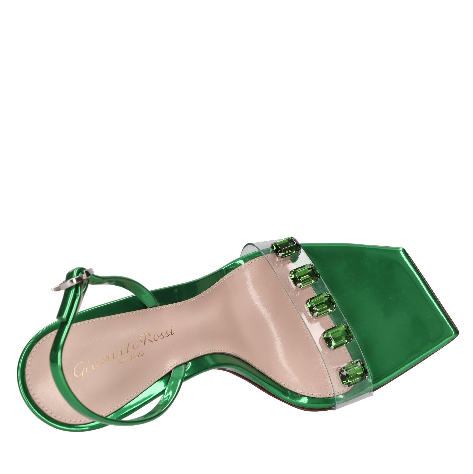 Sandali modello RIBBON CANDY in plexi e pelle 