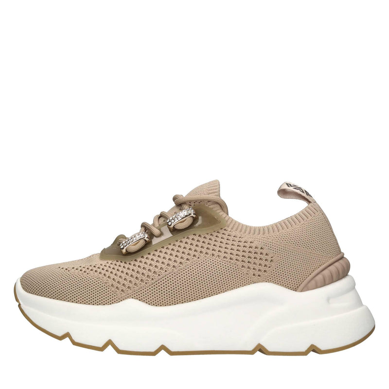 Sneakers in tessuto e pelle 