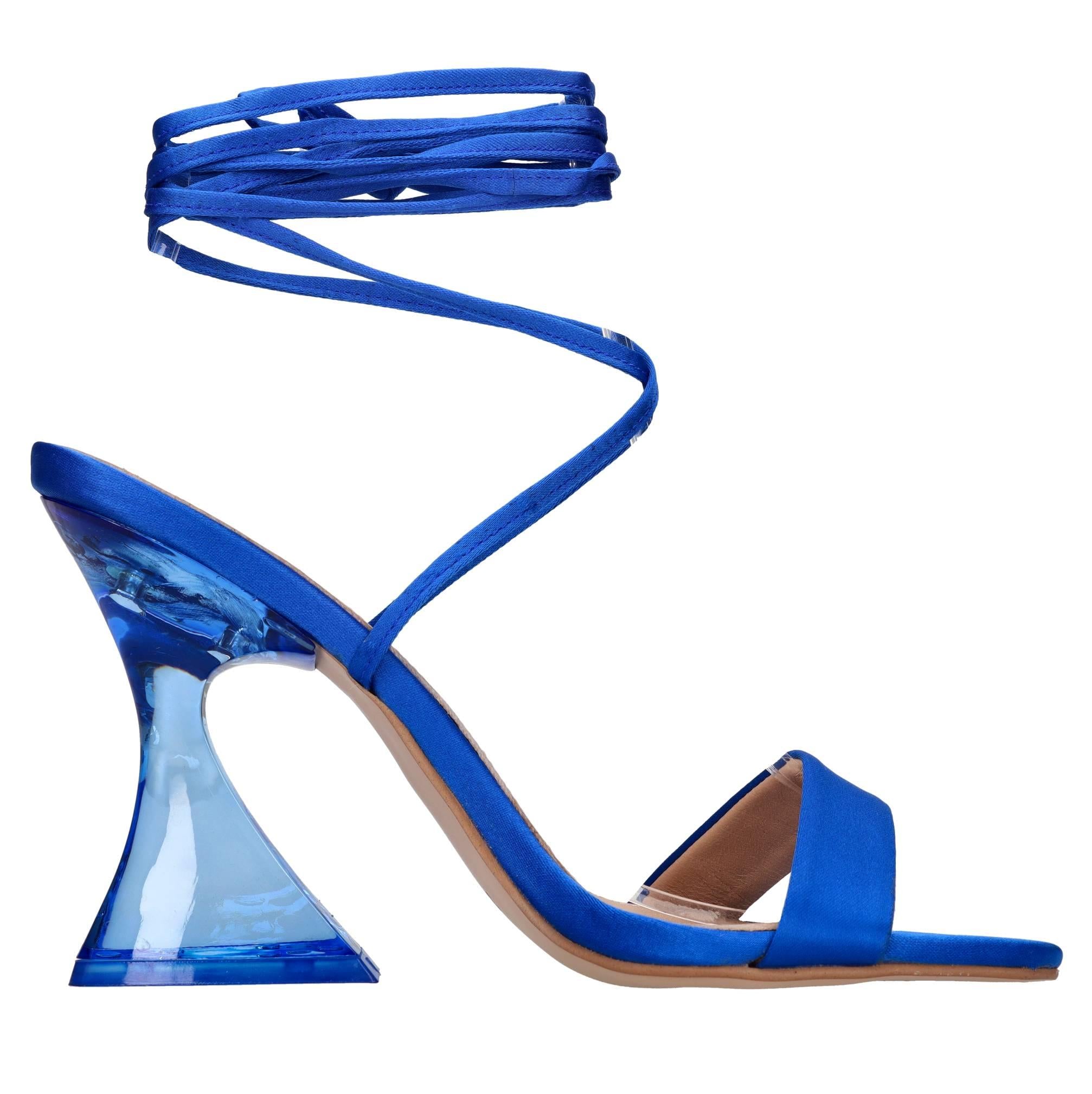 Sandali in pelle e raso 