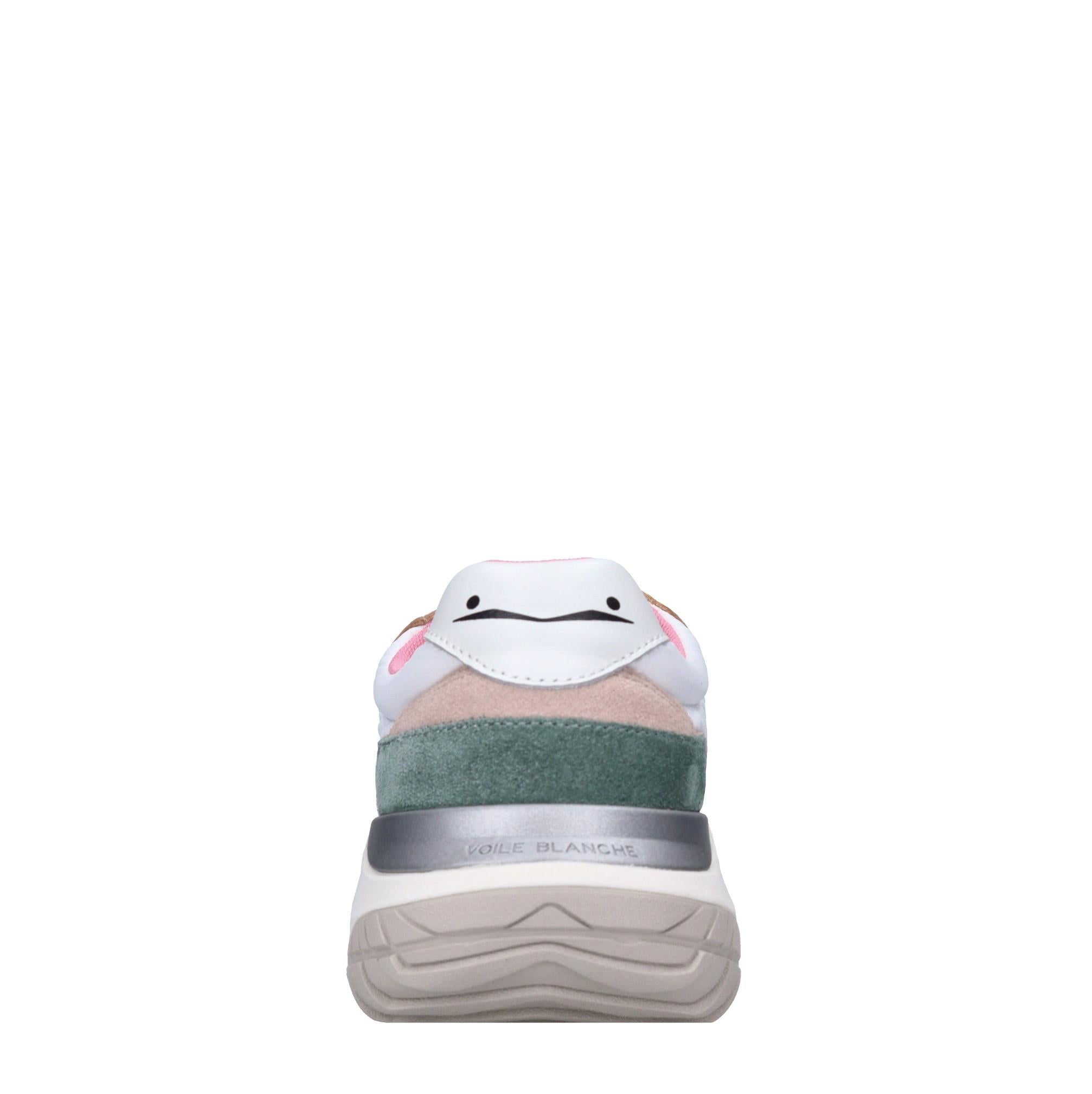 Sneakers in pelle e tessuto 