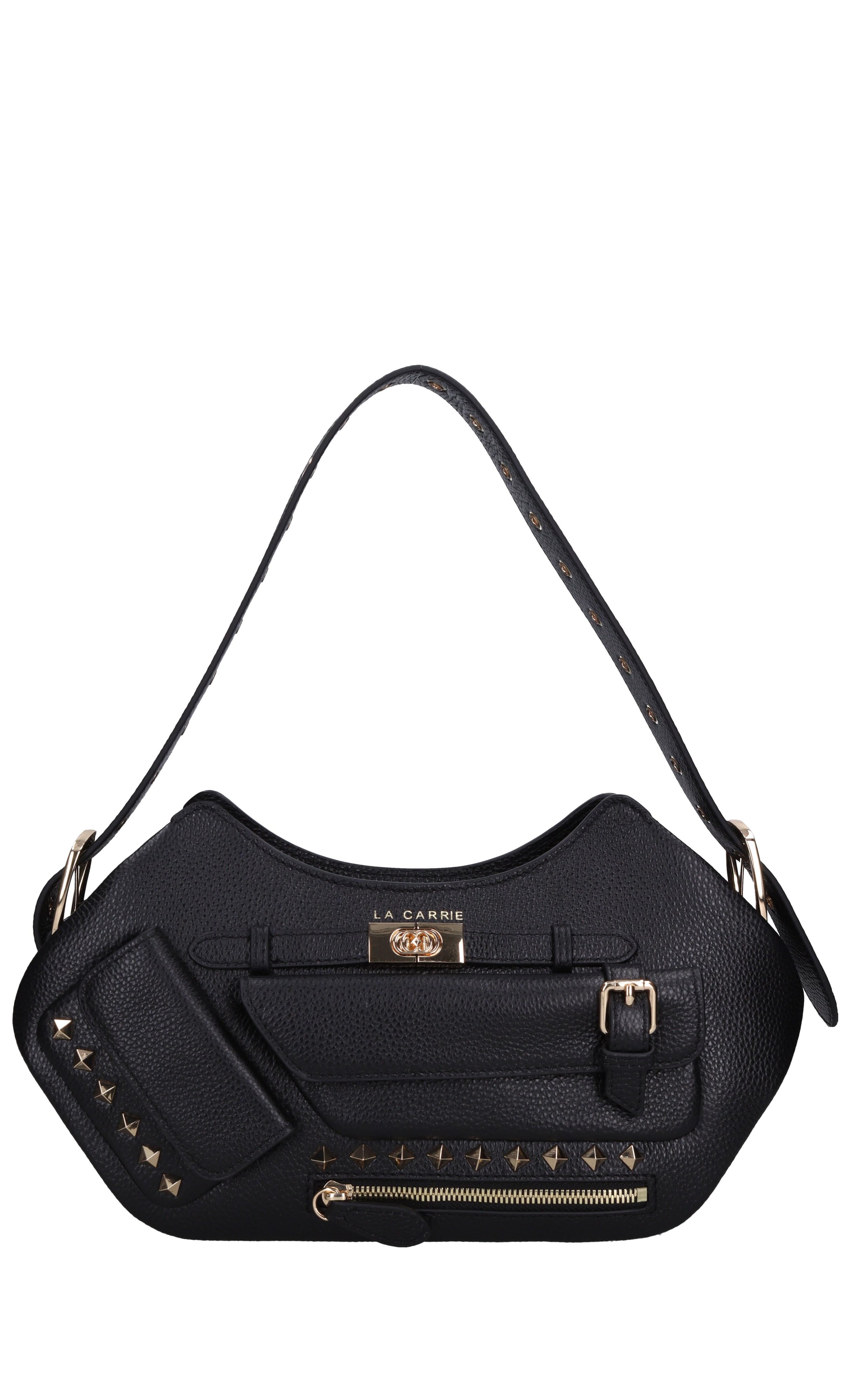 Borsa Rock pocket in pelle martellata 