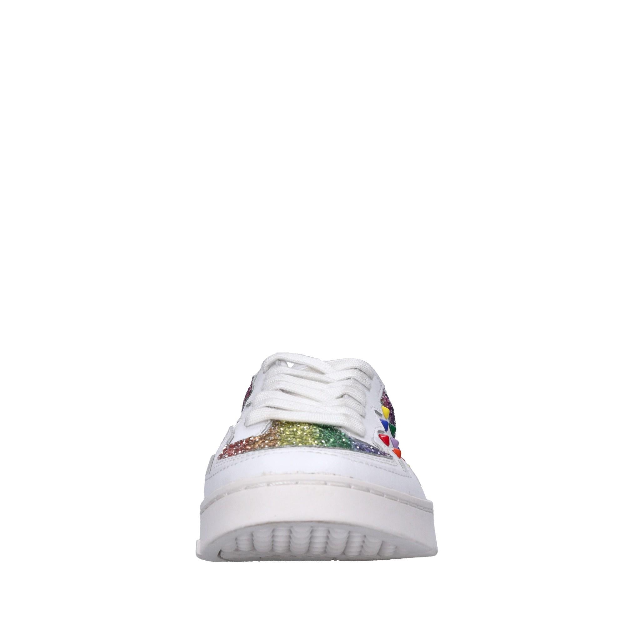Sneakers in pelle e glitter 