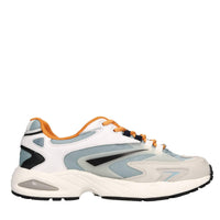 Sneakers in pelle e tessuto 