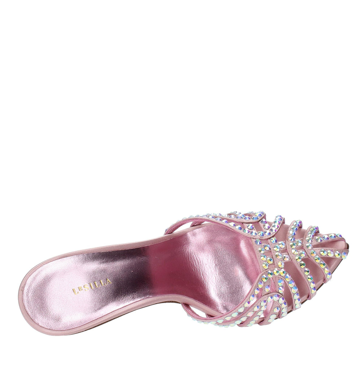 Mules in raso e strass 