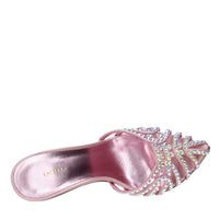 Mules in raso e strass 