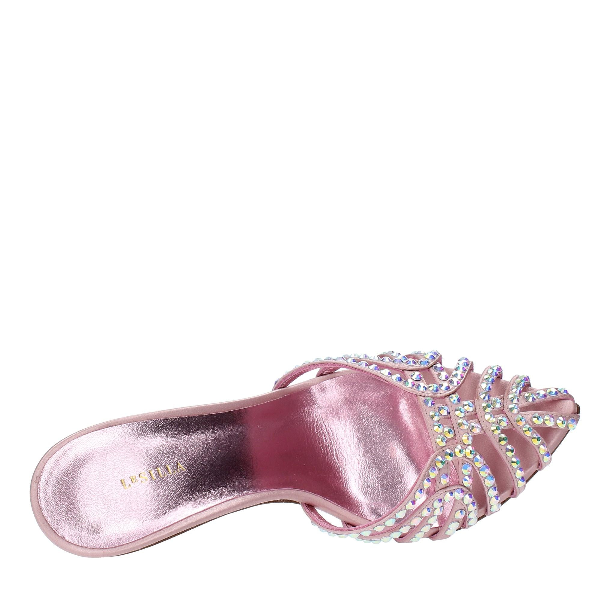 Mules in raso e strass 