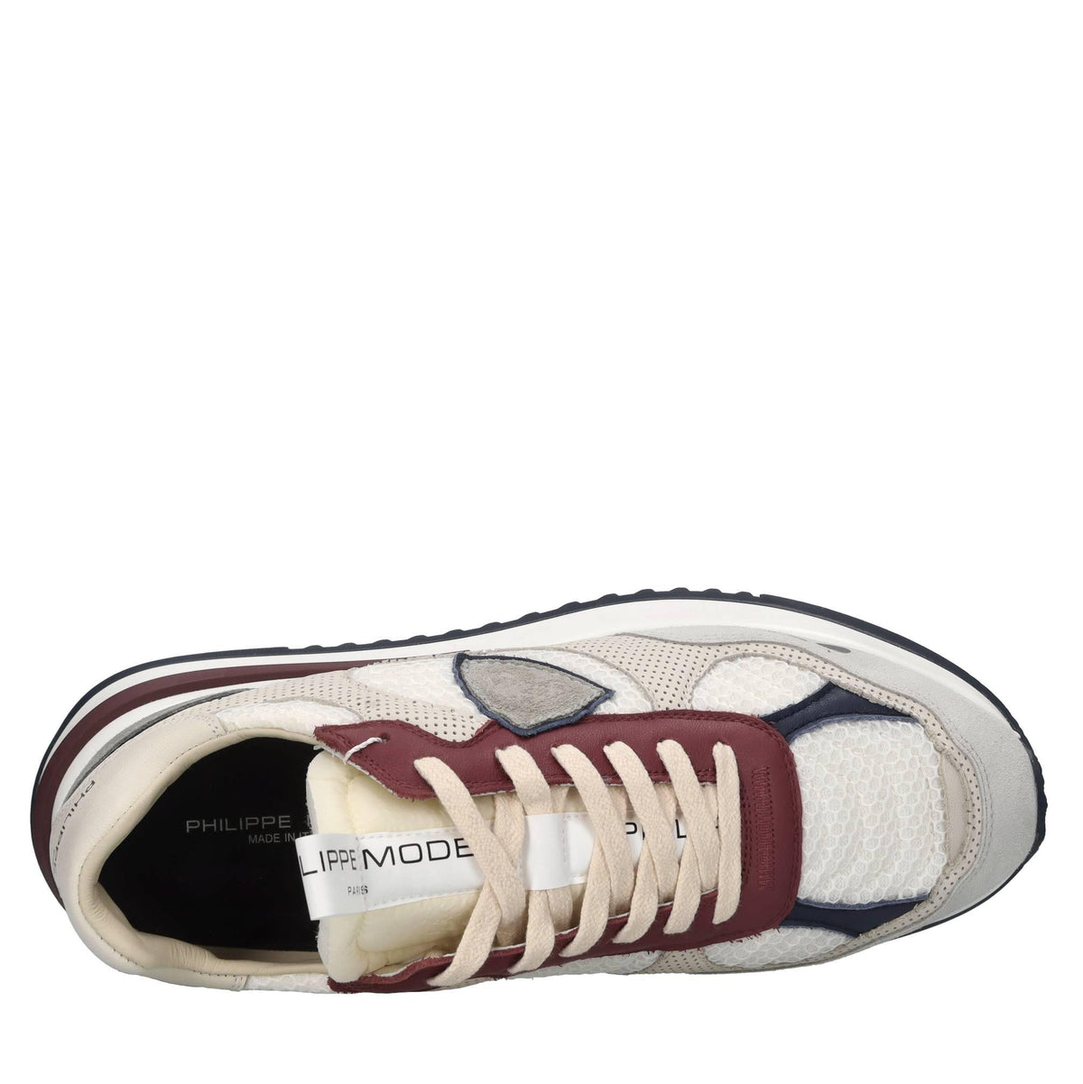 Sneakers in pelle e tessuto 
