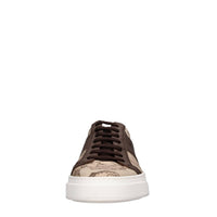 Sneakers in pelle e tessuto 