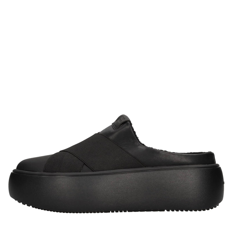 Mules in ecopelle e tessuto elasticizzato 