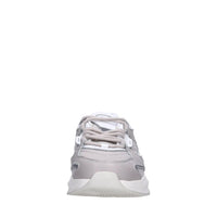 Sneakers in pelle e tessuto 