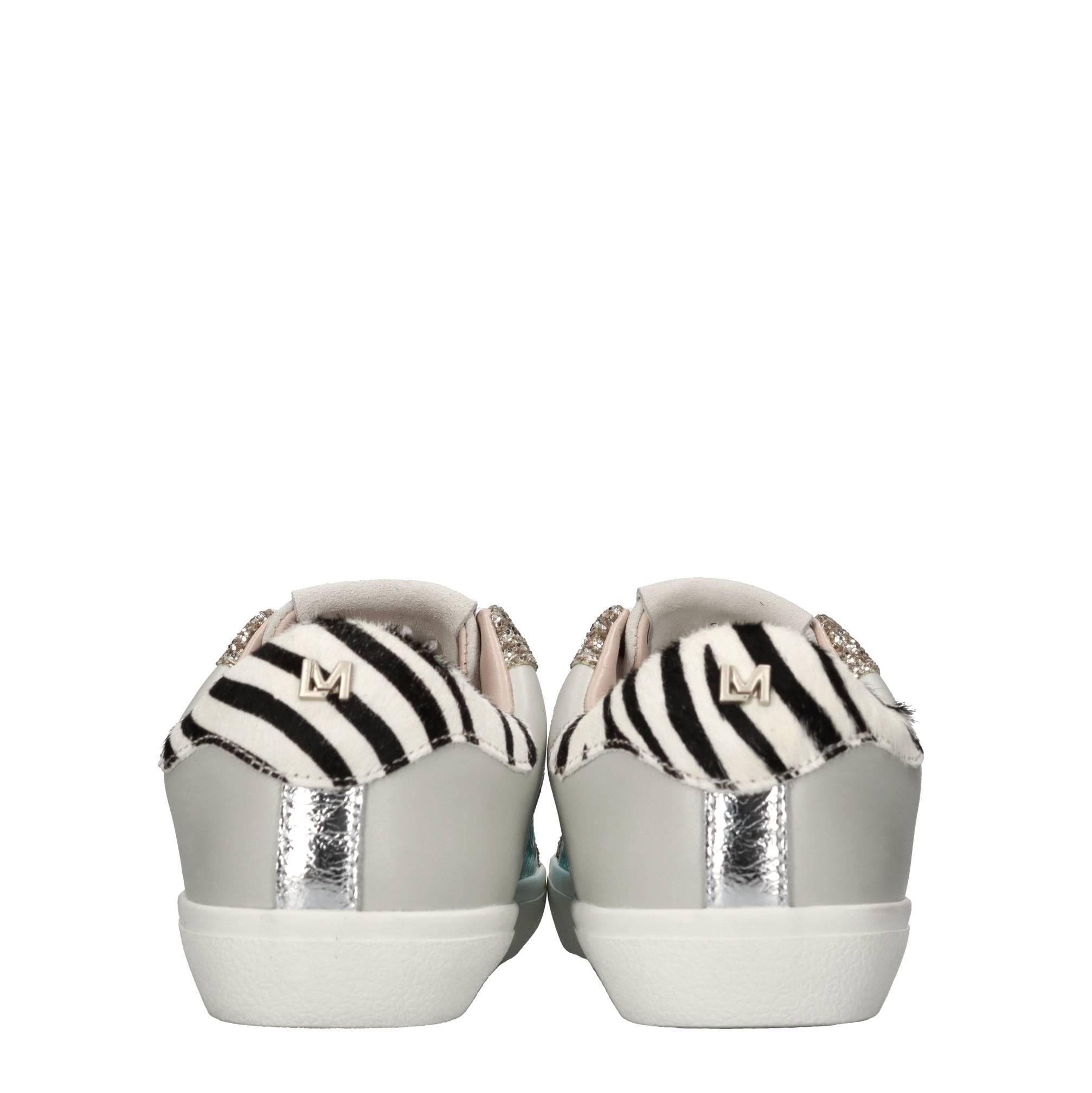 Sneakers in pelle cavallino e glitter 