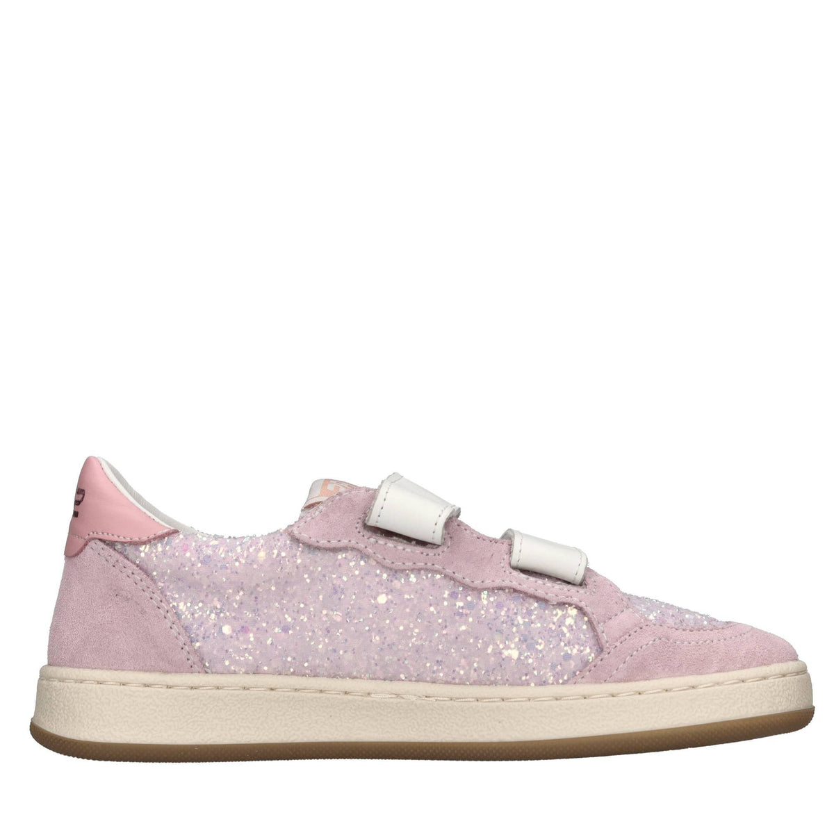 Sneakers in camoscio e glitter 