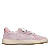 Sneakers in camoscio e glitter 