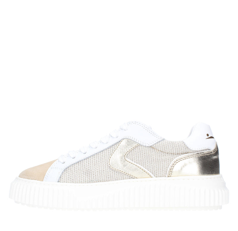 Sneakers in camoscio pelle e tessuto 