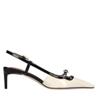 Décolleté slingback in pelle. 