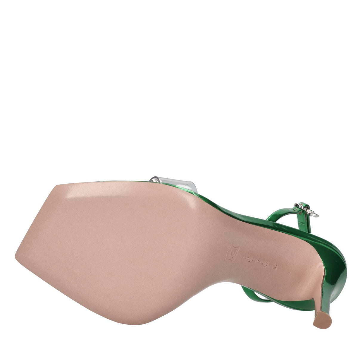 Sandali modello RIBBON CANDY in plexi e pelle 