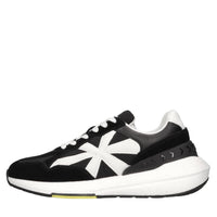 Sneakers in pelle e tessuto 