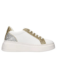 Sneakers in pelle e glitter 