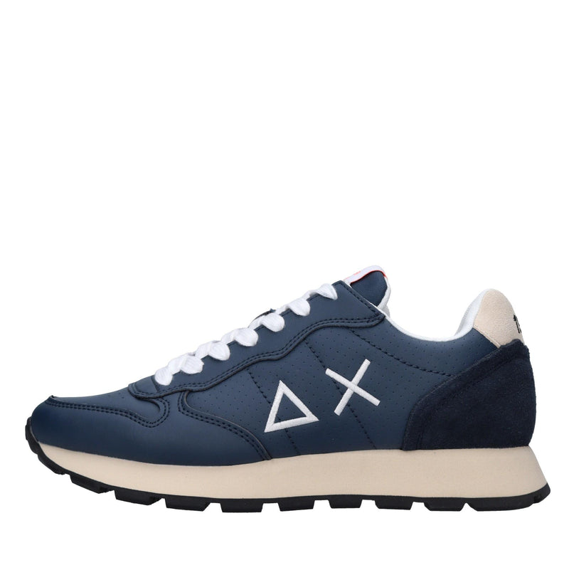 Sneakers in pelle e tessuto 