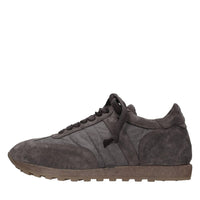 Sneakers in camoscio e tessuto 