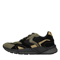 Sneakers in camoscio,pelle e tessuto 
