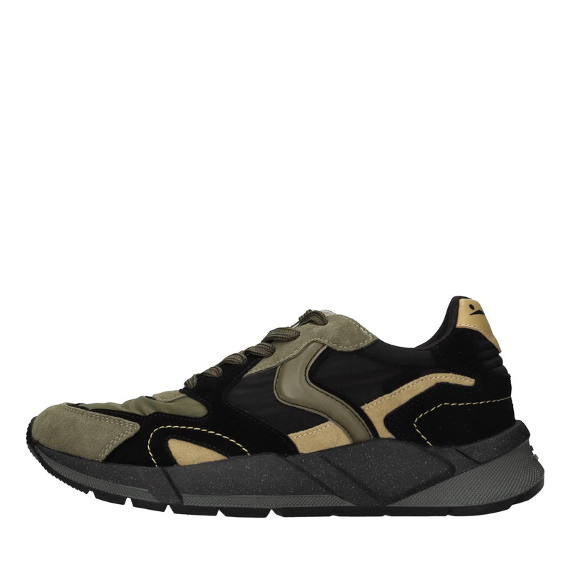 Sneakers in camoscio,pelle e tessuto 