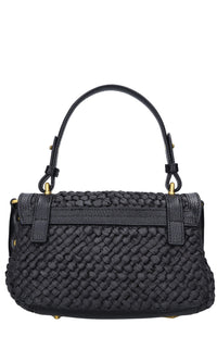 Borsa Atena in rafia e pelle 