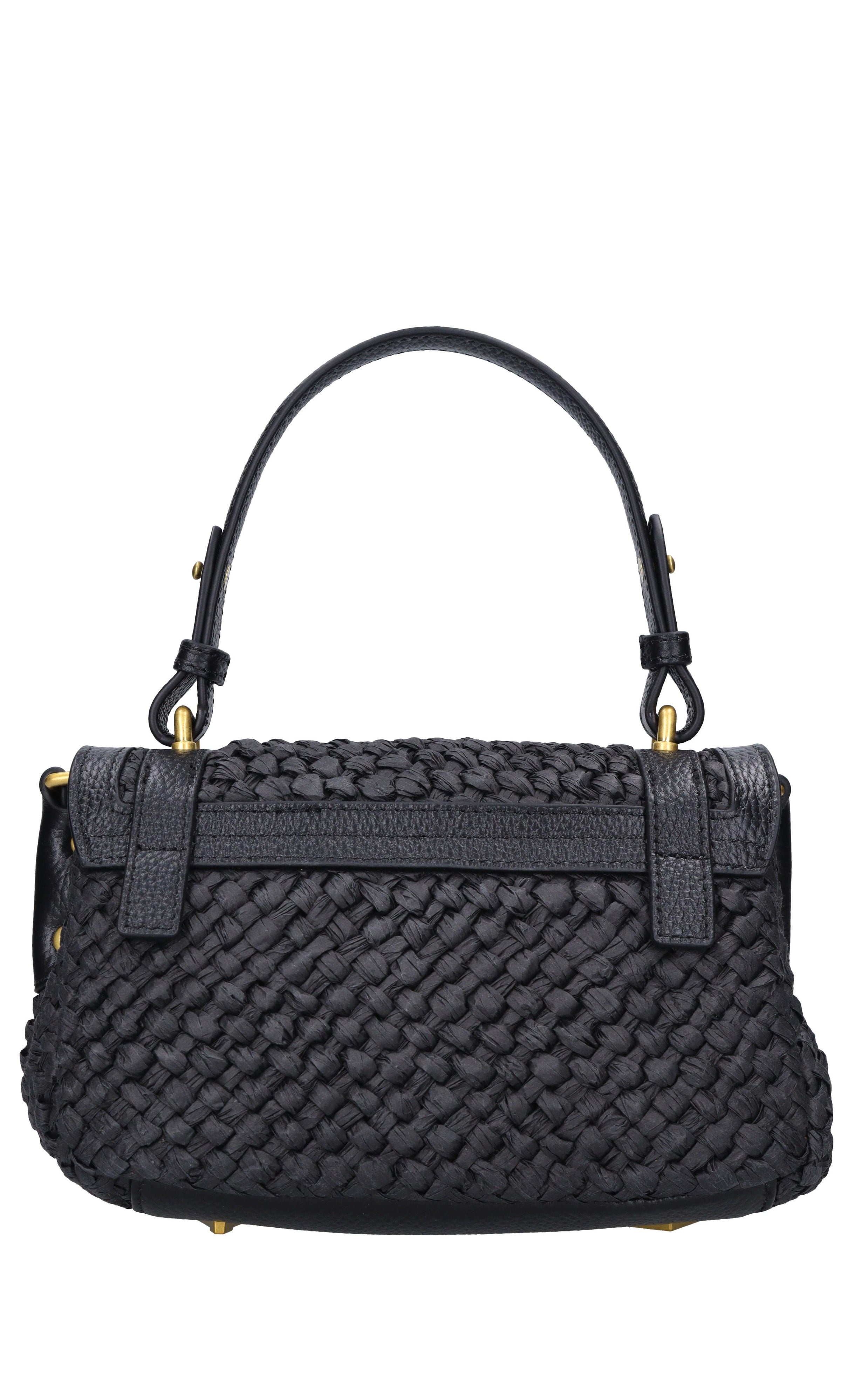 Borsa Atena in rafia e pelle 