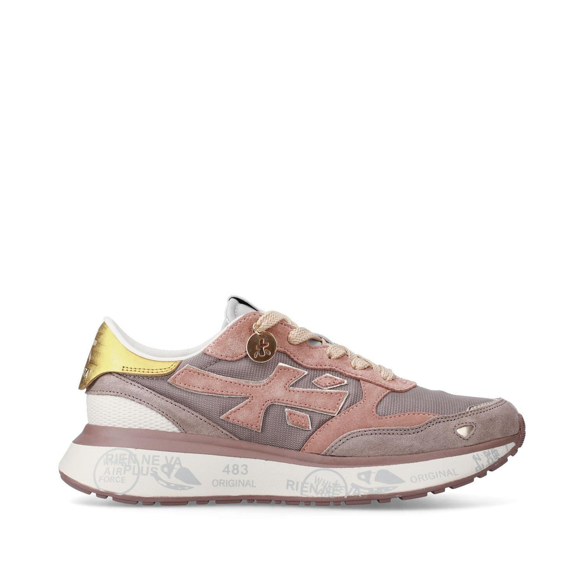 Sneakers Lauryn Var 7801 in pelle, ecopelle e tessuto 