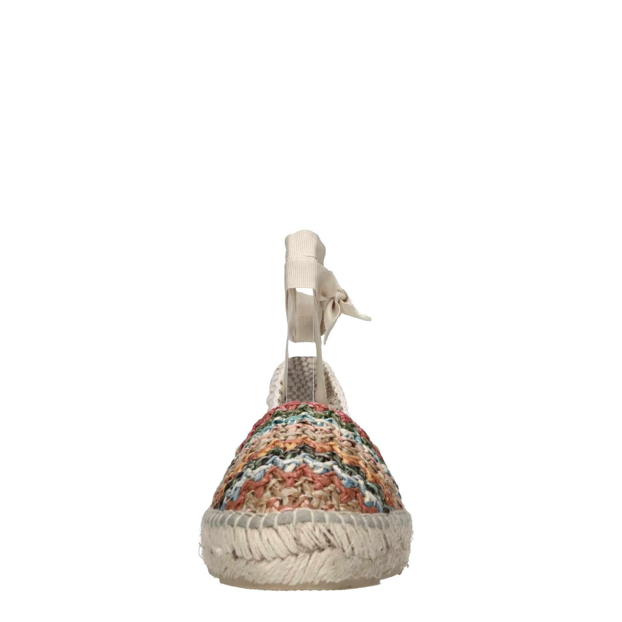 Flat espadrillas in rafia e tessuto 