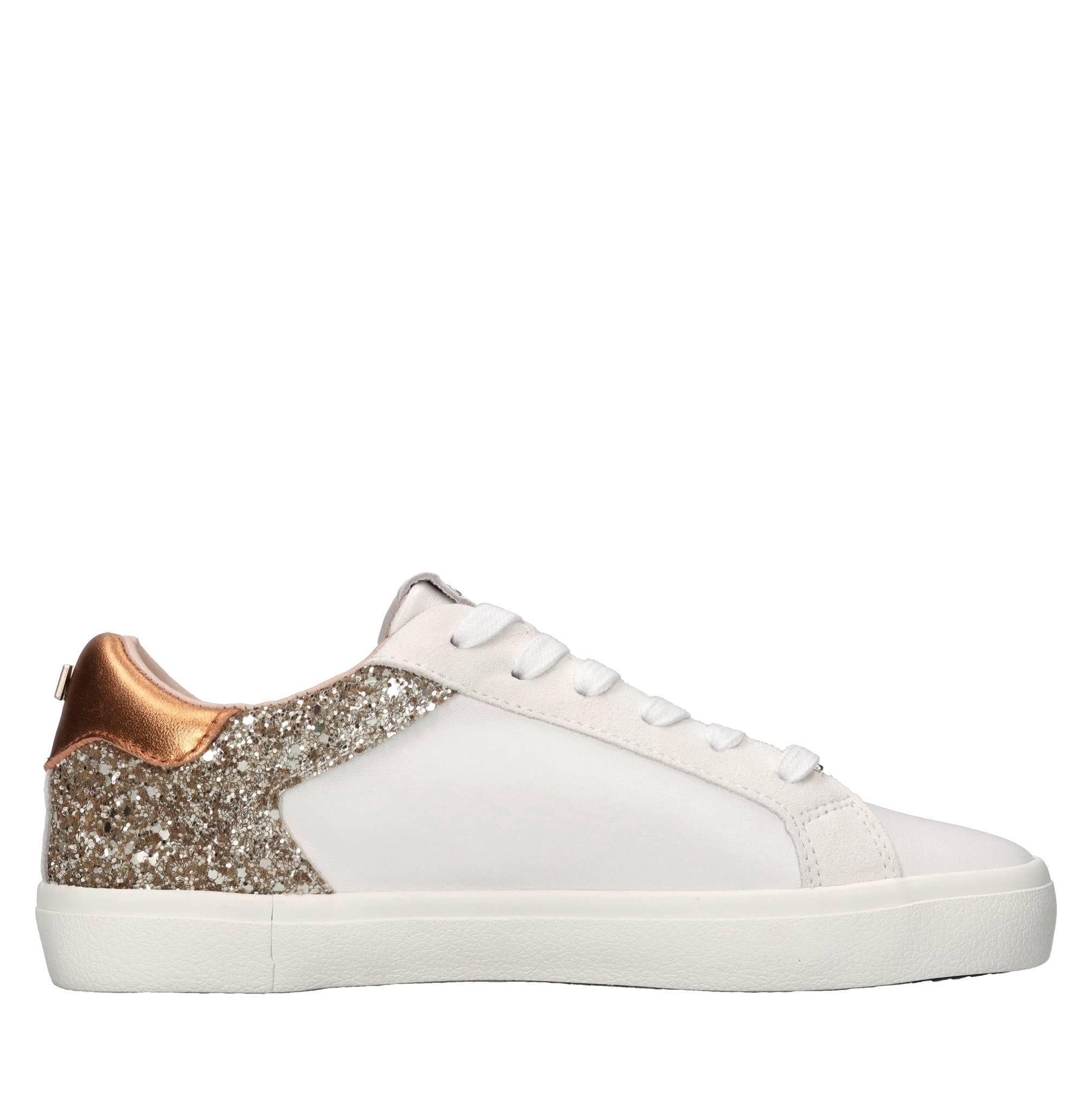 Sneakers in pelle e glitter 